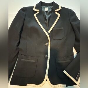 J. Crew Black Blazer with Cream piping